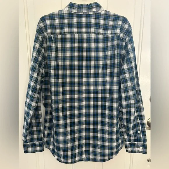 American Eagle Men's Blue and Green Plaid Button Down Shirt Size Large - Picture 6 of 8